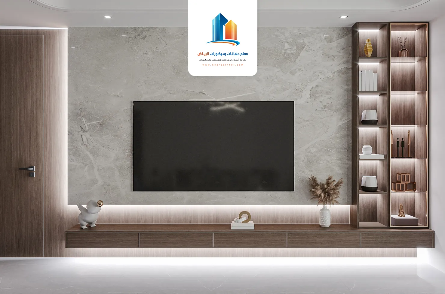 ديكور شاشات تلفزيون الرياض